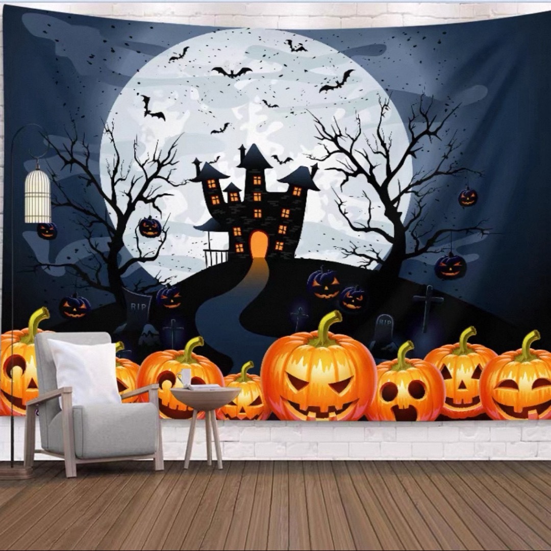 タペストリー ハロウィン カボチャ布ポスター 壁面装飾 壁掛け飾り 窓 背景布