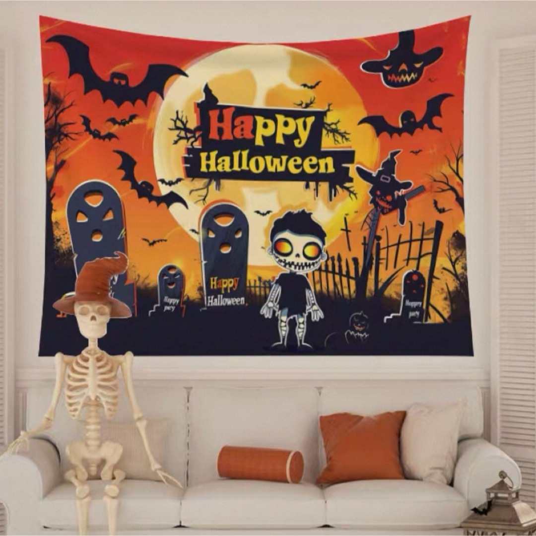 タペストリー ハロウィン カボチャ布ポスター 壁面装飾 壁掛け飾り 窓 背景布