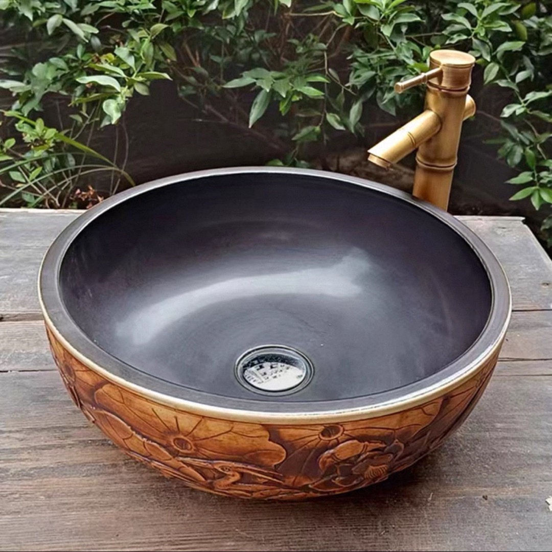 高級洗面台 洗面ボウルセット洗面ボール 陶器 手水鉢 手洗器蛇口 排水金具付き