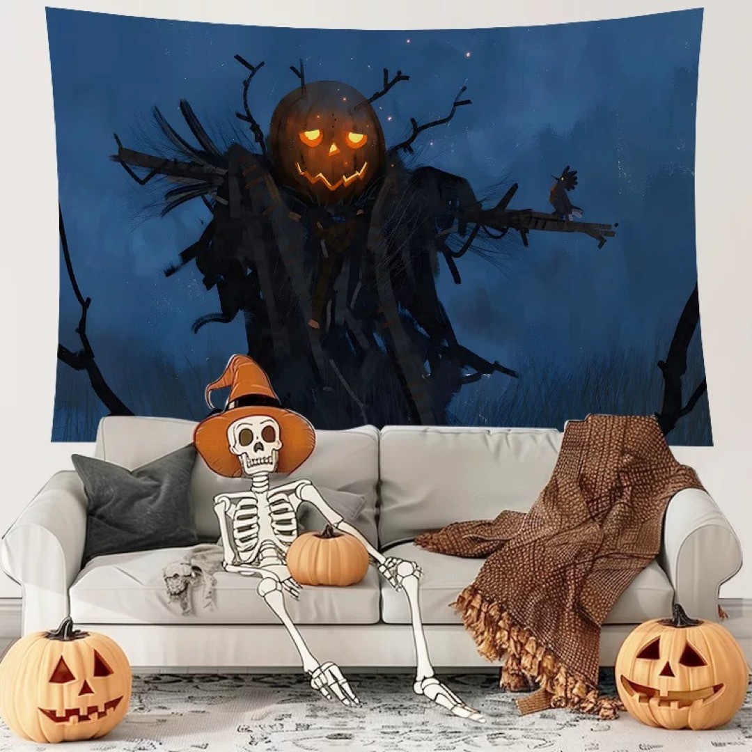 タペストリー ハロウィン カボチャ布ポスター 壁面装飾 壁掛け飾り 窓 背景布|Sinessy 店