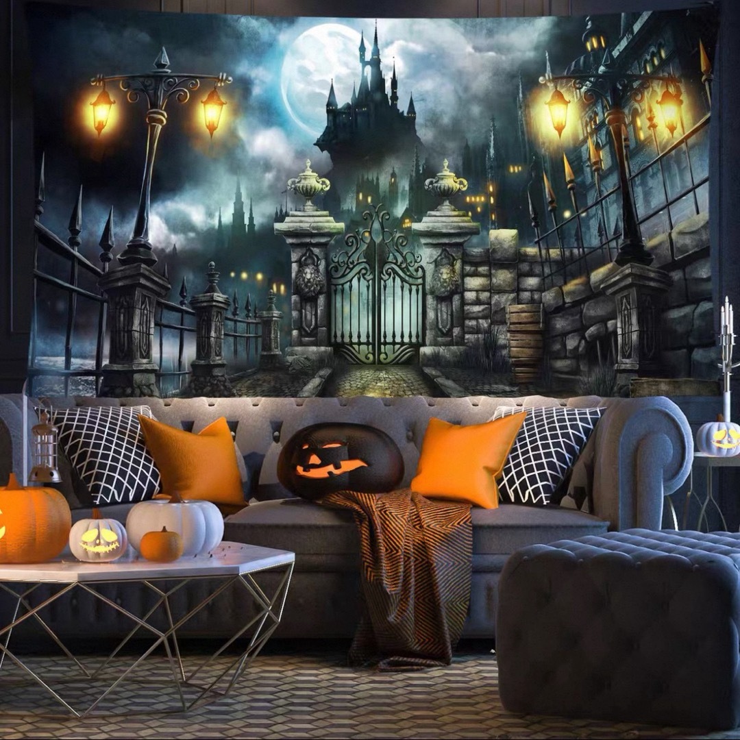 ハロウィン カボチャ布ポスター 壁面装飾 壁掛け飾り 窓 背景布