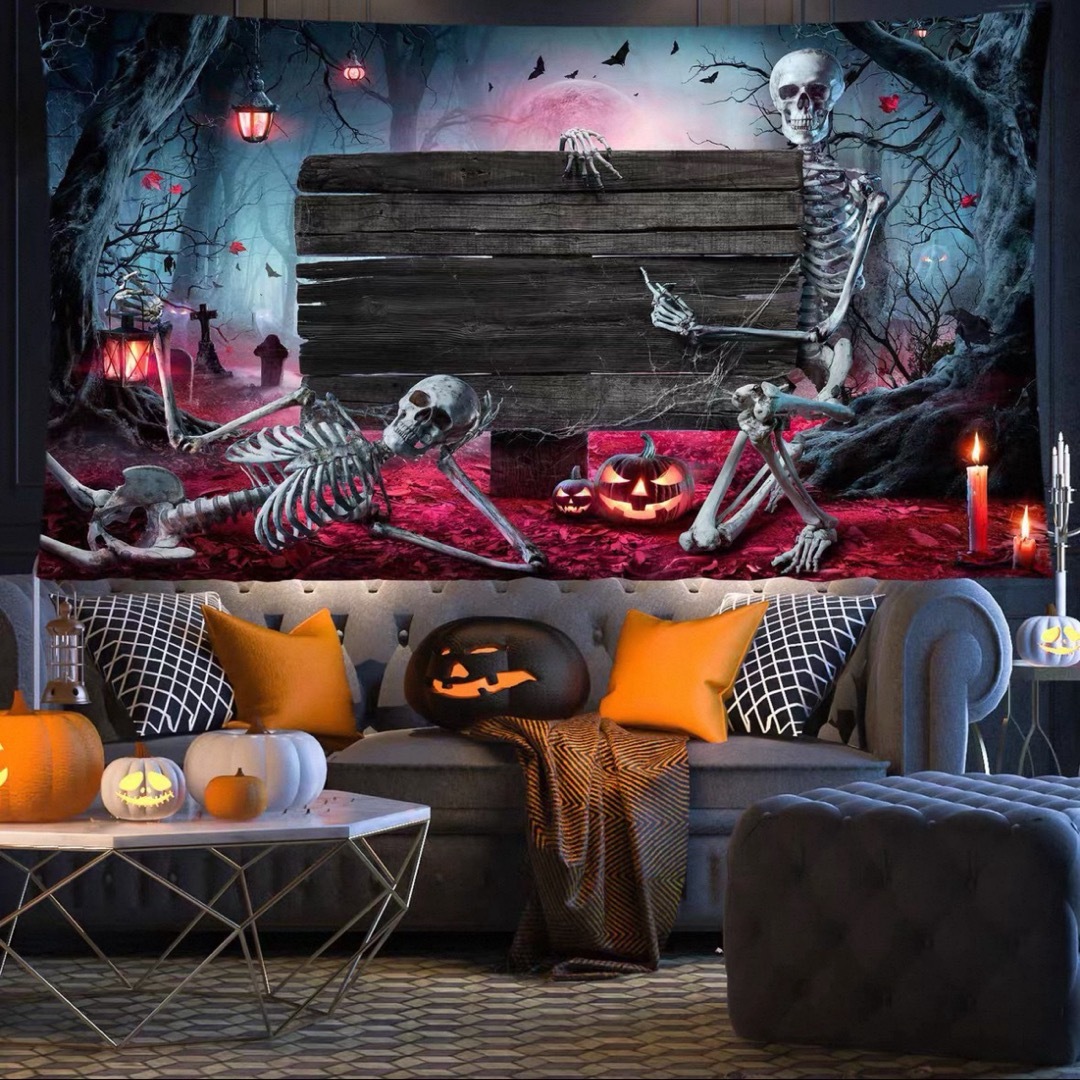 ハロウィン カボチャ布ポスター 壁面装飾 壁掛け飾り 窓 背景布|Sinessy 店