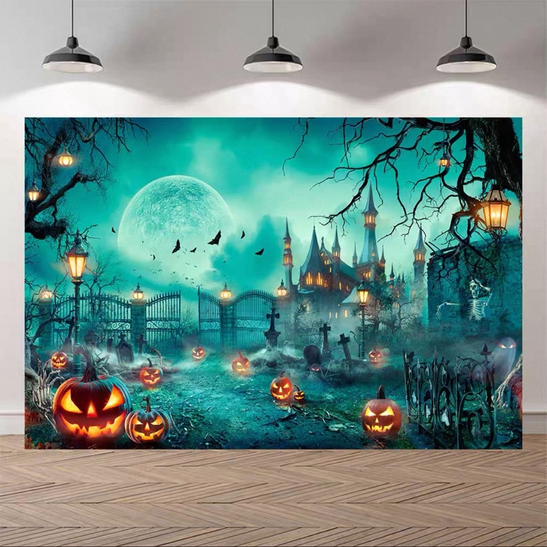ハロウィン カボチャ布ポスター 壁面装飾 壁掛け飾り 窓 背景布
