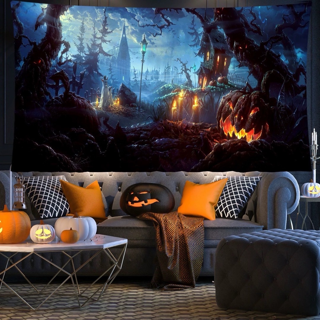 ハロウィン カボチャ布ポスター 壁面装飾 壁掛け飾り 窓 背景布｜Sinessy 店 7,845円