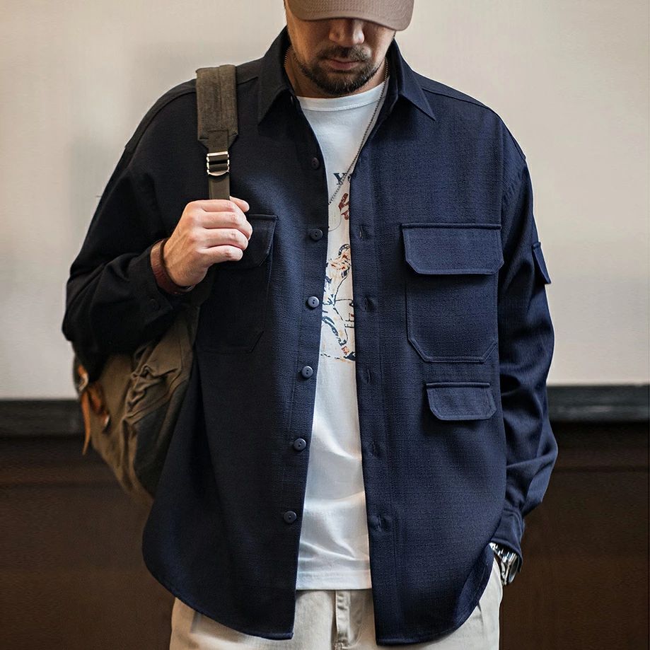 ワークシャツ メンズ 長袖シャツ おしゃれ ビジネス カジュアルシャツ 無地シャツ トップス 春 秋 ミリタリーシャツ シンプル アウトドア ワーク 30代 40代 50代 旅行 釣り 登山 通勤 仕事着 作業着 作業服 春秋 秋 メンズファッション