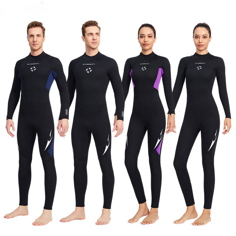ウェットスーツ メンズ レディース 長袖 おしゃれ 3mm フルスーツ ブラック ダイビング服 素潜り ストレッチ ネオプレン素材 日焼け止め UVカット 保温 ワンピース ダイビング サーフィン フィッシング マリンスポーツ メンズ レディース ウォータースーツ|Sinessy 店