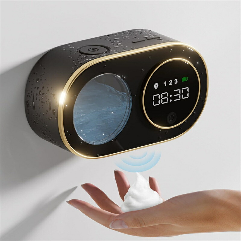 石ケンディスペンサー 自動小銃 泡 タッチレス 固定ディスク LED 第四次元見せびらかす 泡石ケンディスペンサー 飾りつけ式 申し受ける式 自動小銃スマートハンドソープディスペンサー 風呂場 御厨子所用