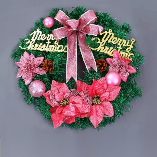 クリスマスリース クリスマス花輪 ドアリース 壁飾り 人工造花 デラックスリース クリスマスデコレーション Sinessy 店 新生活用品
