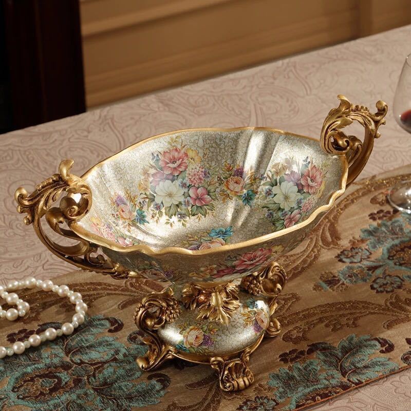 御前上等果物皿 黄金時代皿 御菓子皿、フルーツ一皿、花柄晴れ晴れしい～果物カゴ 御菓子鉢.
