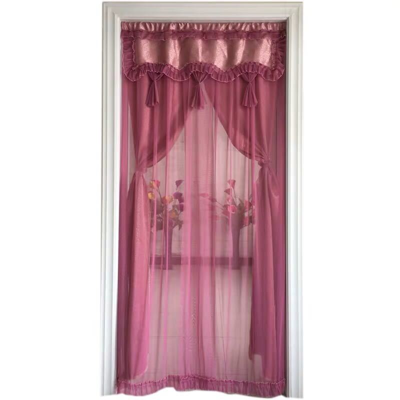 のれん ロング レース フラワー柄 ．姫系二重タイプ 暖簾 間切り レース 90x200 14,177円