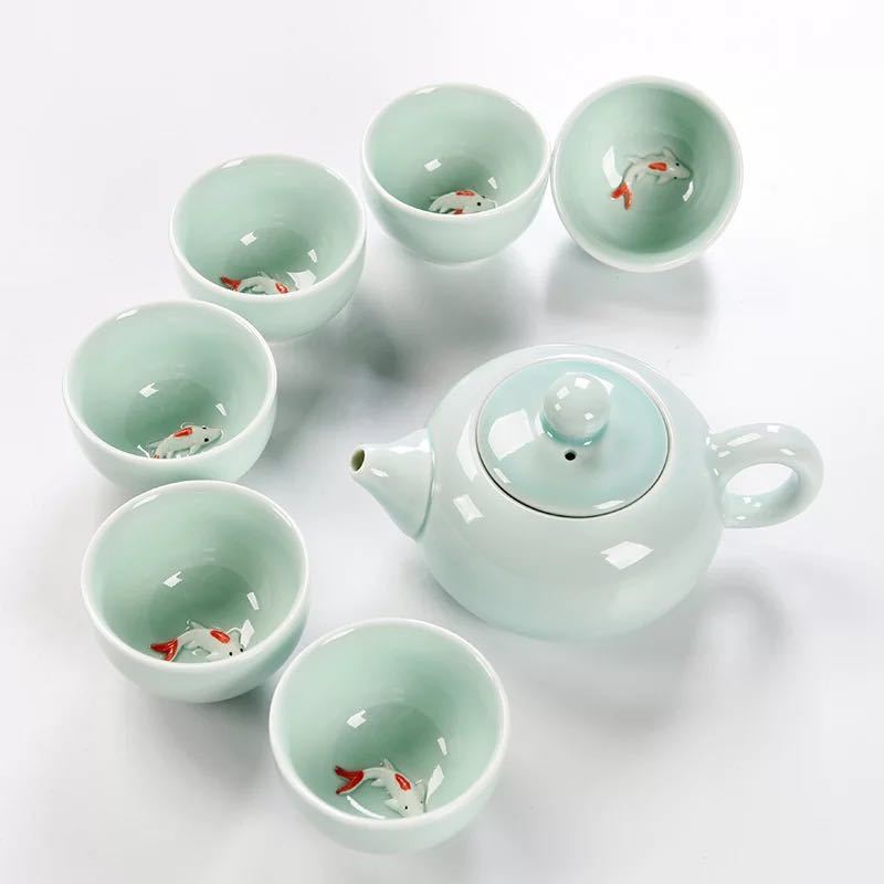 6客茶器揃 湯呑 急須 ポッ ．茶器セッ ティーセッ