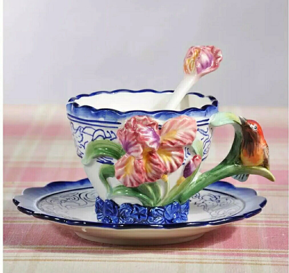 ティー・コーヒーカップセット カップ＆ソーサー 1客セット 花柄 陶磁器のコップ コーヒーカップ Sinessy 店 新生活用品