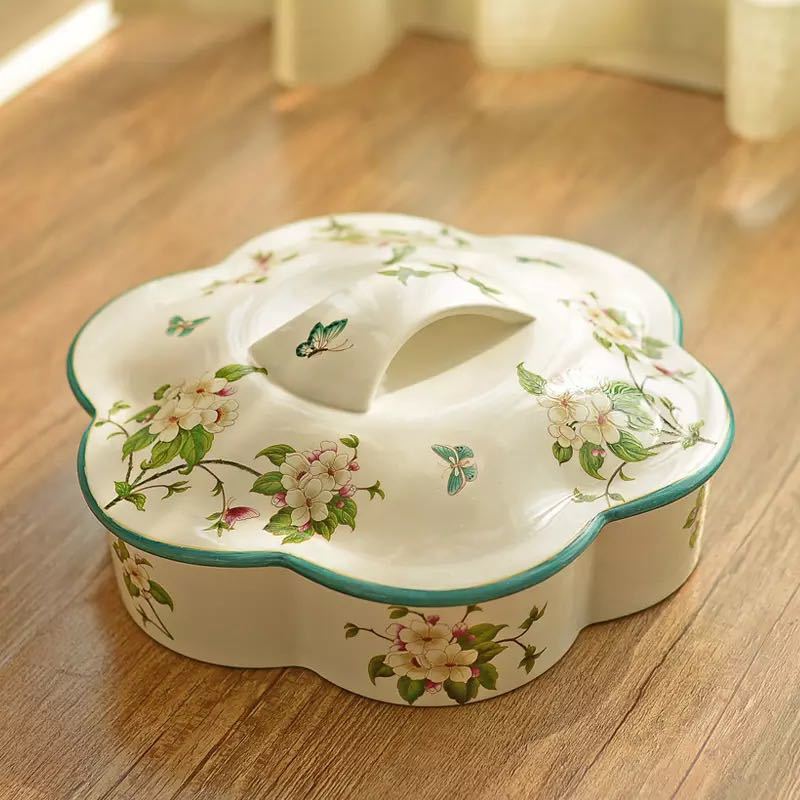 御前上等果物皿 黄金時代皿 御菓子皿 フルーツ一皿 花柄晴れ晴れしい～果物カゴ 御菓子鉢