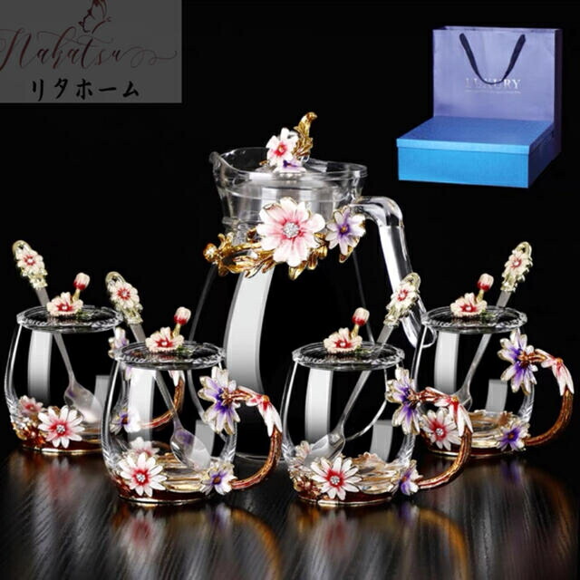 花柄硝子製 紅茶優勝杯 仕掛ける食器 珈琲優勝杯 晴れ晴れしい優勝杯仕掛ける