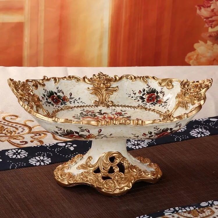 御前上等果物皿 真っ盛り皿 御菓子皿、フルーツ一皿、花柄晴れ晴れしい～果物カゴ 御菓子鉢