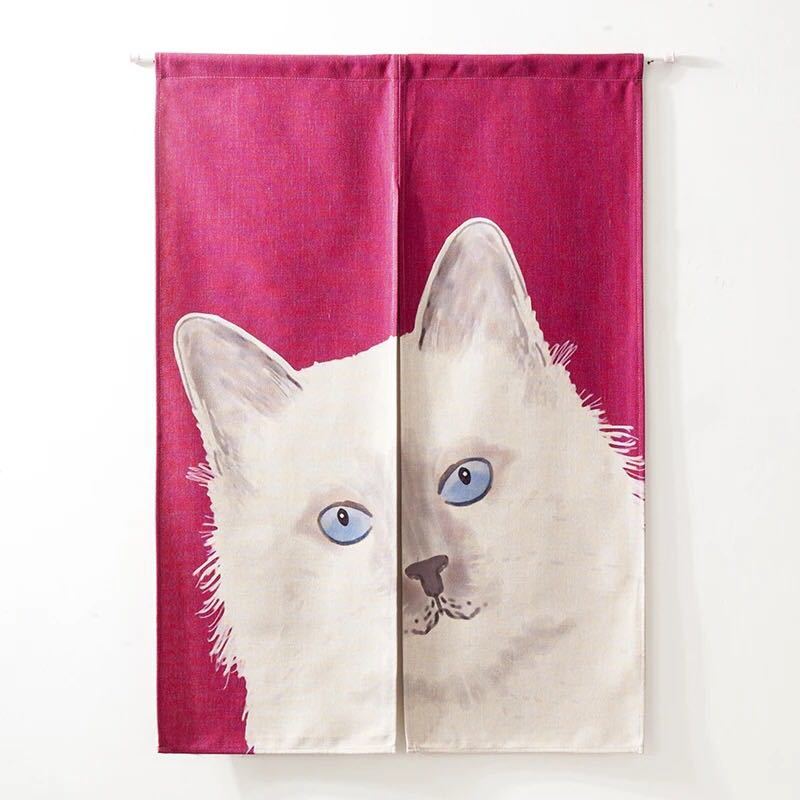 のれん ロング 貸し 85×120 可愛らしい 中仕切り 洋風 猫柄