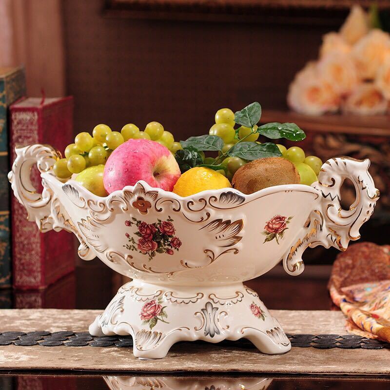 高級果物皿 盛り皿 お菓子皿 フルーツプレート、花柄豪華~果物カゴ お菓子鉢
