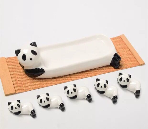 お箸置き 5個セット 陶器の箸置き ．卓上小物 パンダ