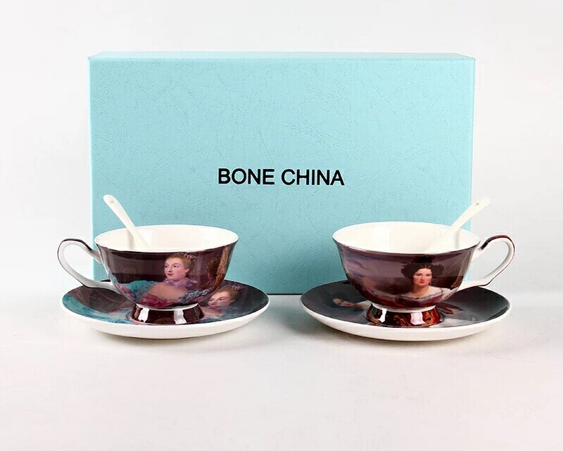 西洋 ティー・コーヒーカップセット カップ＆ソーサー2客セット 上品