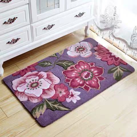リビングマット 玄関マット カーペット ラグマット 滑り止め 50x80cm 牡丹花柄｜Sinessy 店