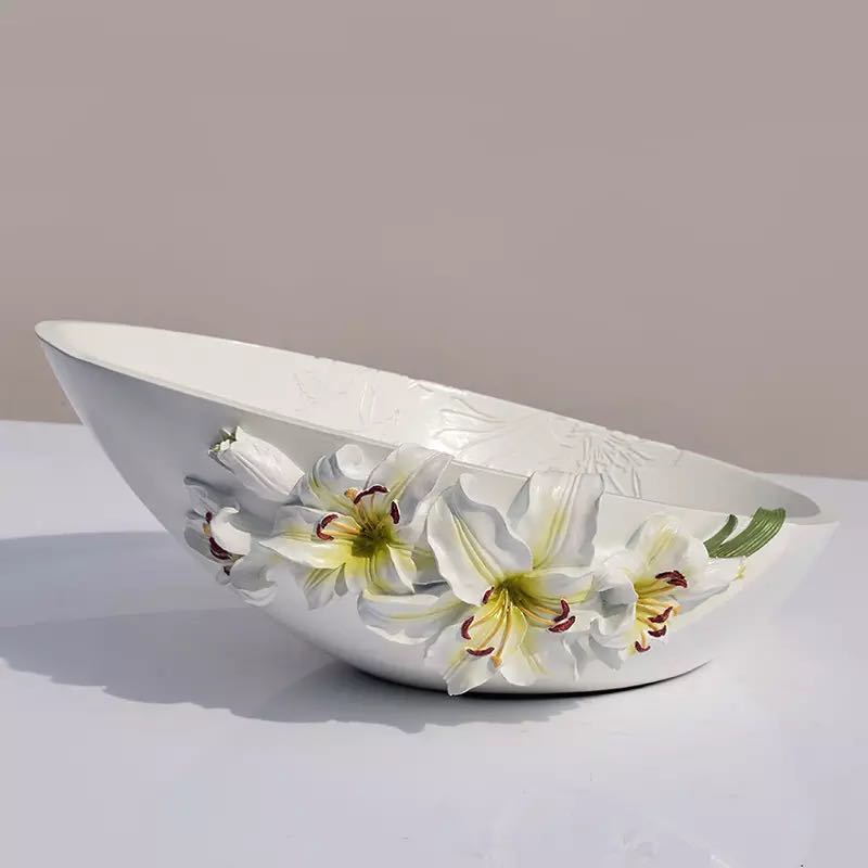 御前上等果物皿 盛り切り皿 御菓子皿、フルーツ一皿、花柄晴れ晴れしい～果物カゴ 御菓子鉢 食器・カトラリー・グラス-食器-皿・プレート
