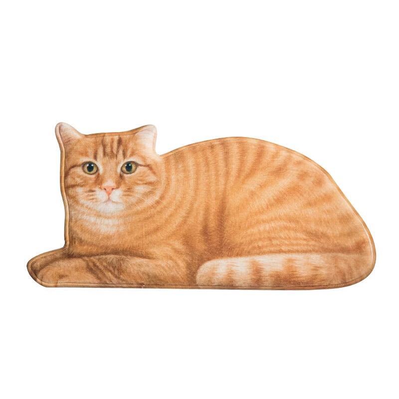 猫柄ラグ カーペット 洗える オールシーズン 防ダニ ラグマット滑り止め付 フランネル カーペット対応 ウォッシャブル ．玄関マット