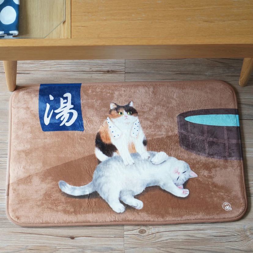 リビングマット 玄関マット カーペット ラグマット 滑り止め 45x70cm 猫雑貨