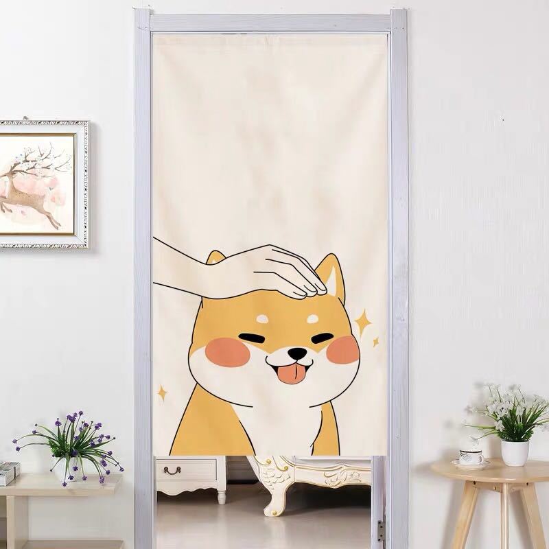 のれん ロング 貸し 85×120 可愛らしい 布貸し つつみ隠し 犬柄