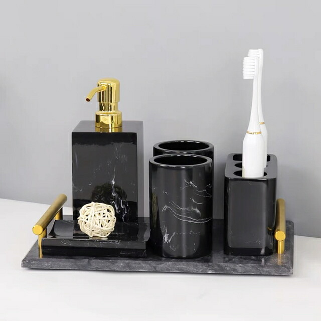 高級サニタリー6点セットディスペンサー 歯ブラシスタンド 洗面所用品｜Sinessy 店