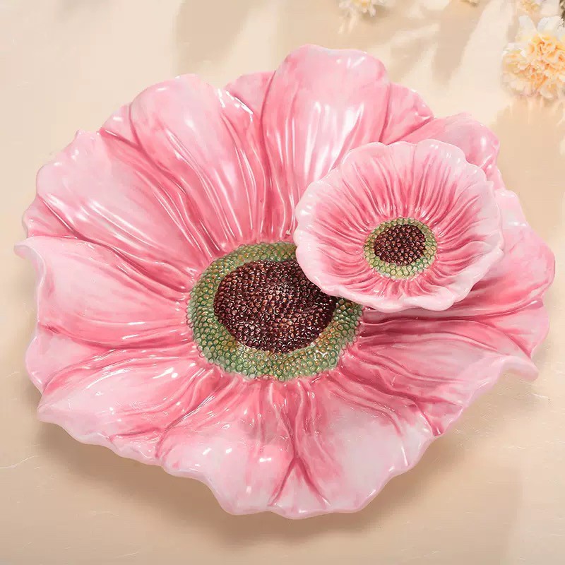 楽天市場】A008113ヒマワリ柄 お皿二点セット プレート 向日葵