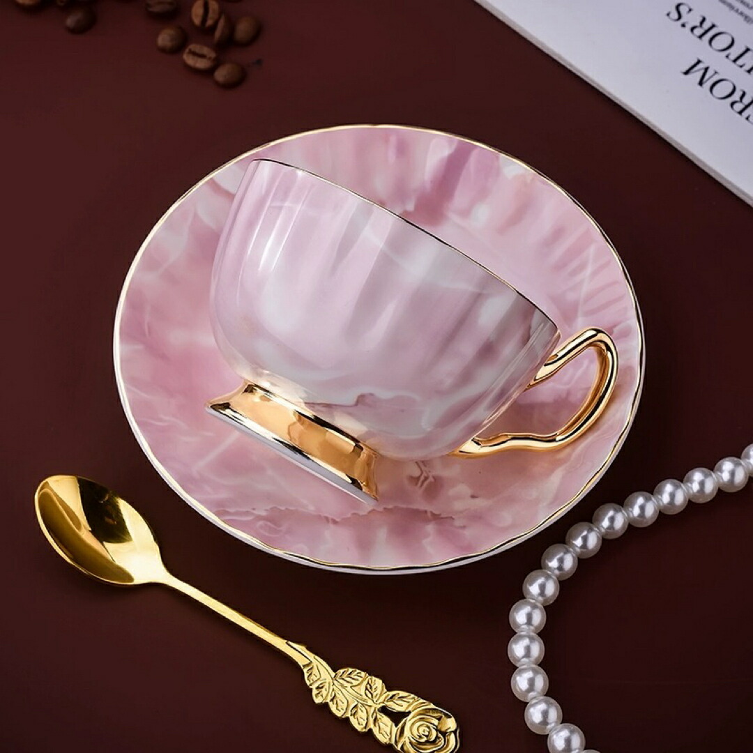 ティー コーヒーカップセット カップ＆ソーサー4客セット 陶磁器ティーセット｜Sinessy 店