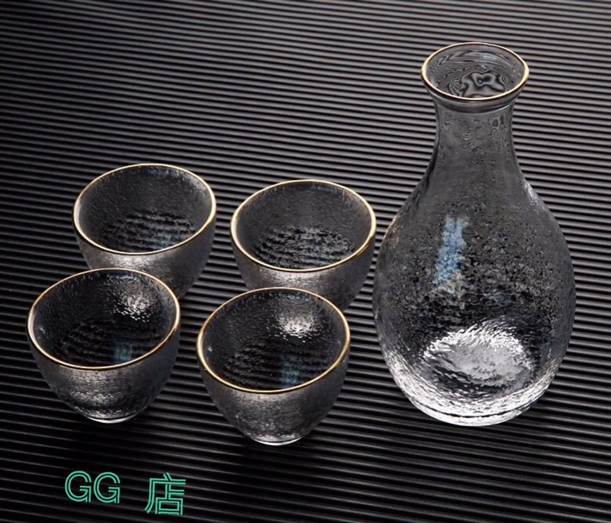 冷酒器6点セット．グラス酒器 徳利 ぐい呑み 盃 日本酒のグラス 冷酒器 冷酒グラス