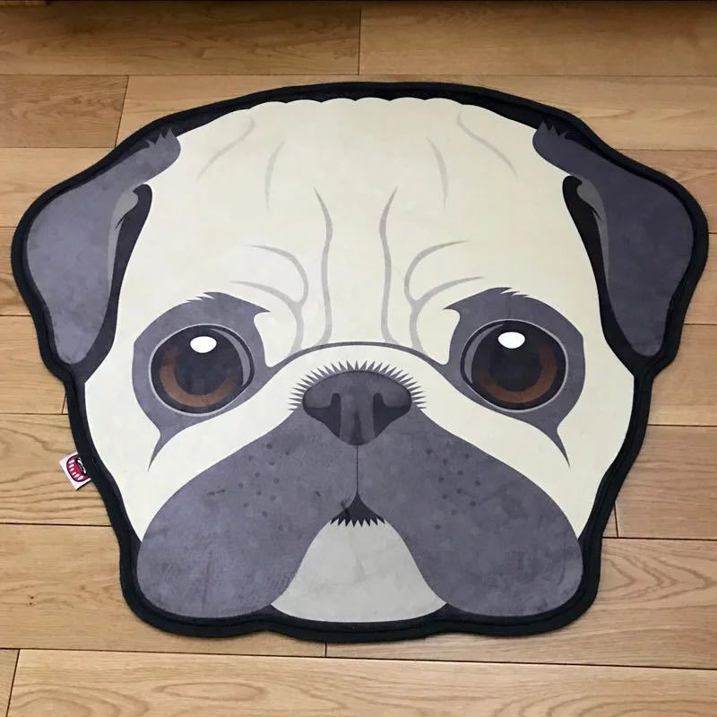 パグタイプ 引っ敷き リビング 部屋の入り口つや消し 引っ敷き お風呂つや消し 犬柄80大きさ パグ雑貨