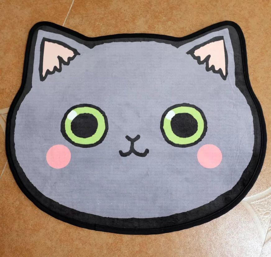引っ敷き リビングつや消し 部屋の入り口つや消し 引っ敷き お風呂つや消し 猫柄60大きさ