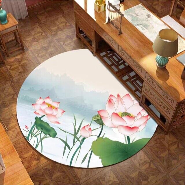 ラグマット リビング マット 玄関マット カーペット お風呂マット 80cm 花柄