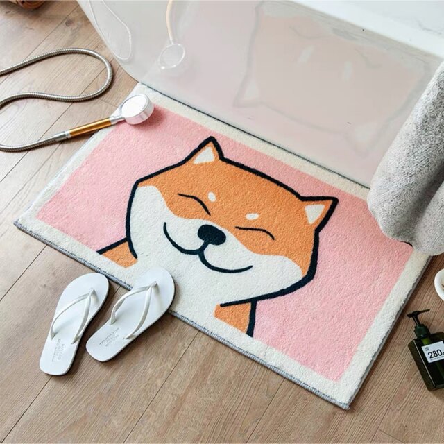 引っ敷き リビングつや消し 部屋の入り口つや消し お風呂つや消し 秋田犬 犬柄