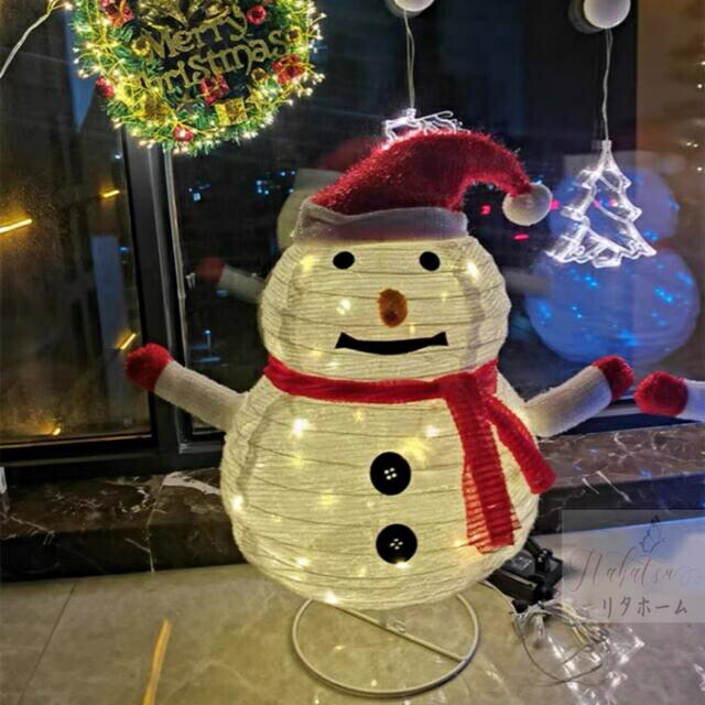 クリスマス雪だるま　イルミネーションライト 庭　飾り パーティー装飾 乾電池