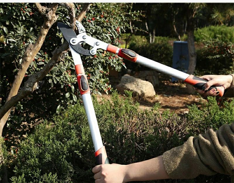 枝切りばさみ 最大切断径110mm 剪定ばさ テコ式 伸縮長さ68-101cｍ 園芸用品 枝きりはさみ 柄 一発切断 耐久性 キレイな切断面