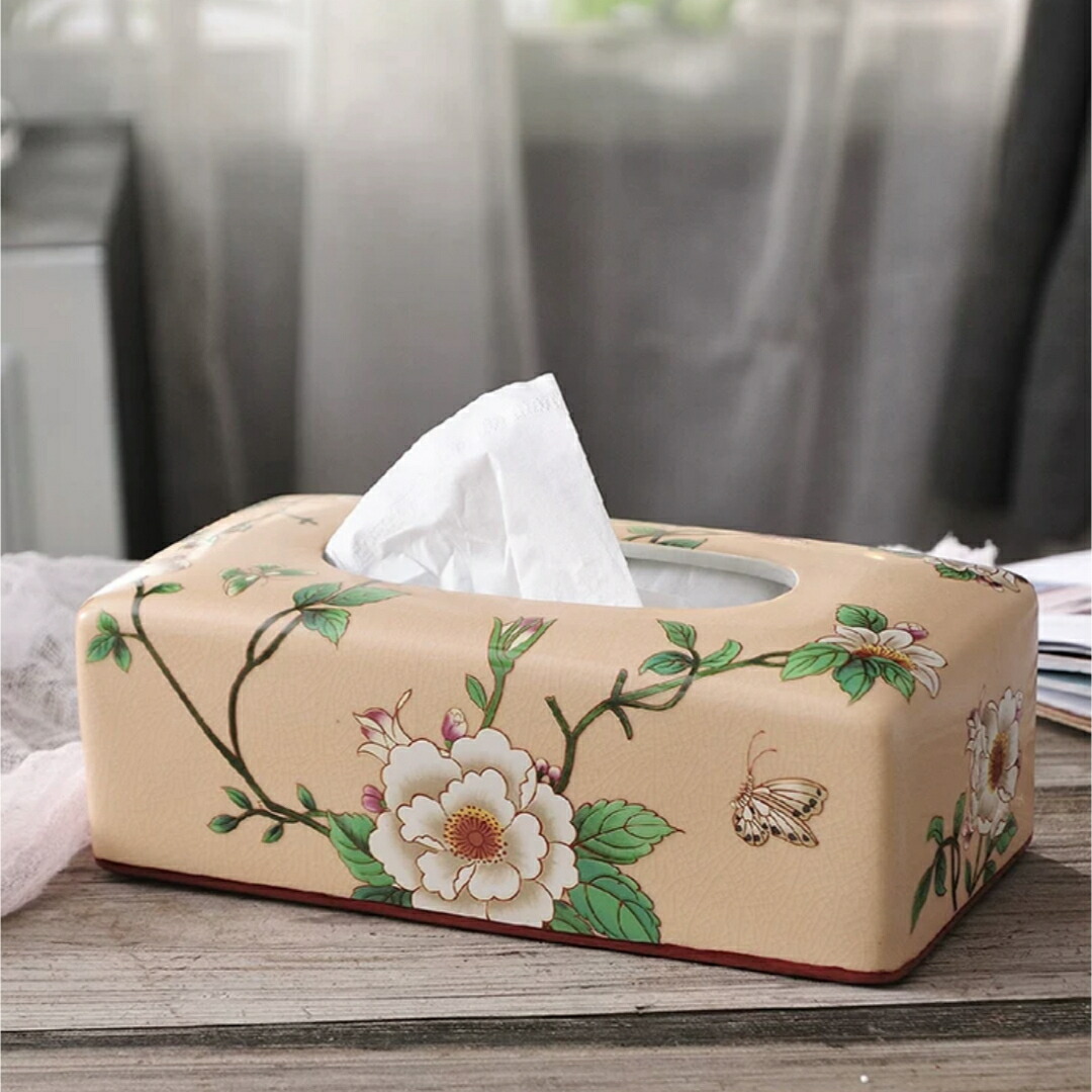 花柄 高級感のある ティッシュケース ．ティッシュボックス?ティッシュカバー｜Sinessy 店