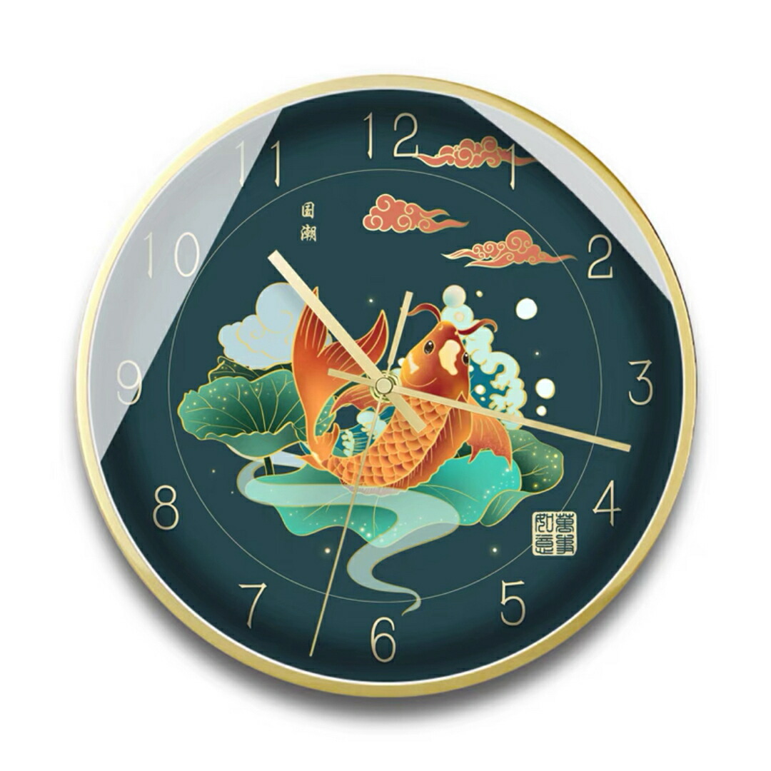 静音ウォール時辰儀 今めかしい 柱時計 飾りつけ 丸型 風景見晴らし室内装飾雑貨