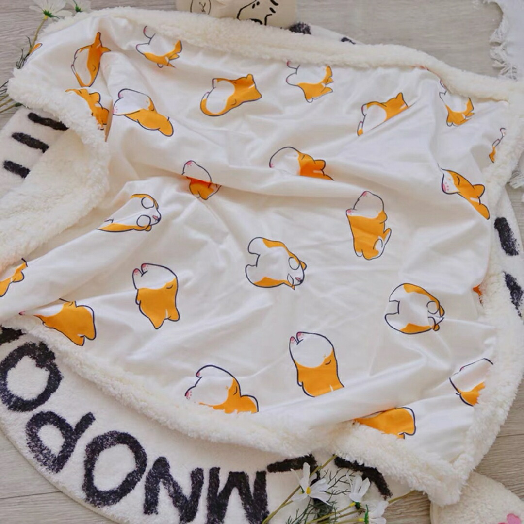 好いたらしい ブランケット 毛布 ひざ掛け かけ布団100x150 コーギー雑貨