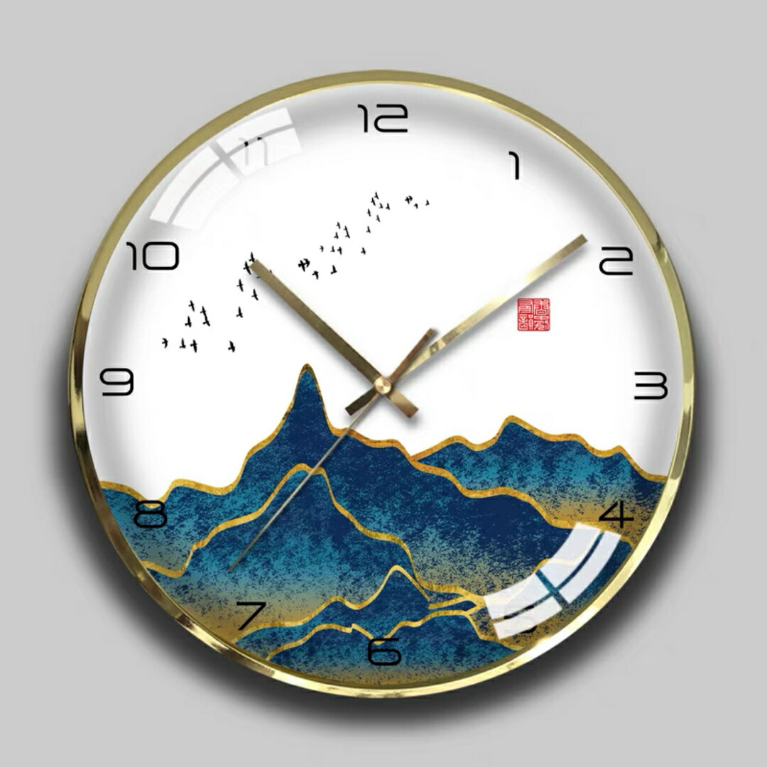 静音ウォール時辰儀 今めかしい 柱時計 飾りつけ 丸型 風景見晴らし室内装飾雑貨