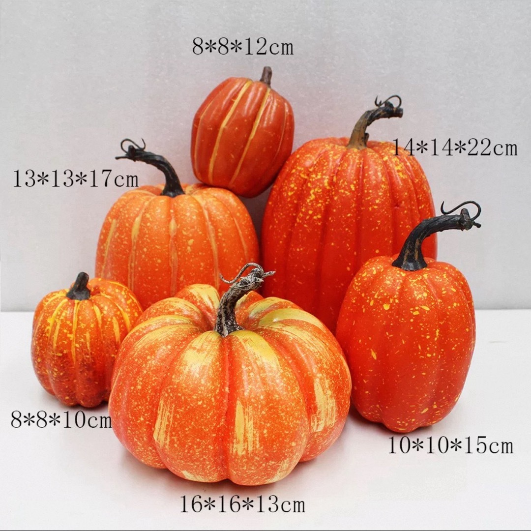 6点セットハロウィン 装飾かぼちゃオブジェリアルな人工パンプキン 秋インテリア｜Sinessy 店
