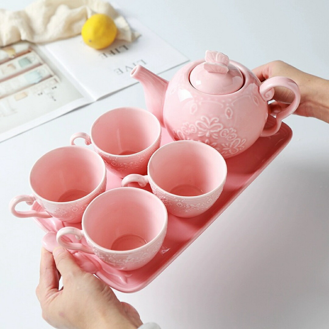 ティー・コーヒーカップセット カップ4客セット 陶磁器ティーセット