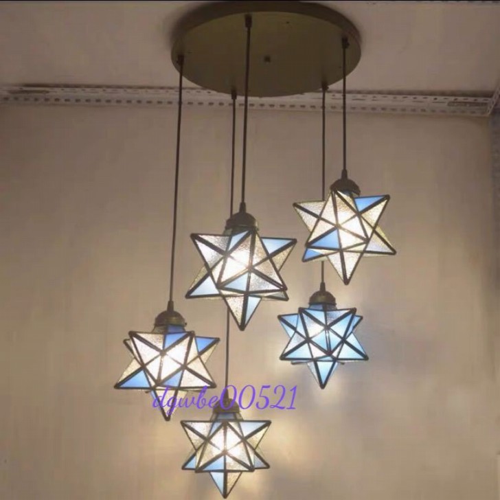 豪華天井照明ステンドグラスランプ ペンダントライト ガラス工芸品 ステンドグラス 電源直結タイプ｜Sinessy 店
