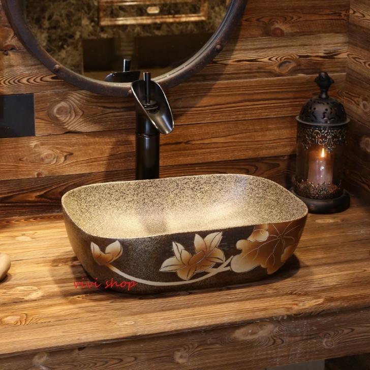 豪華 洗面ボウルセット 陶器洗面台 トイレ 手水鉢 手洗器 手洗い鉢 洗面器　蛇口 排水金具付き.｜Sinessy 店