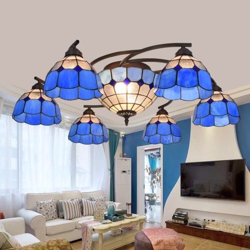 ステンドグラス．ペンダントライト豪華天井照明ステンドグラスランプ ガラス工芸品． 電源直結タイプ｜Sinessy 店