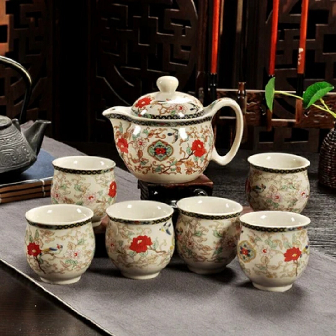 6客茶器揃 湯呑 急須ポット .茶器セット ティーセット|Sinessy 店
