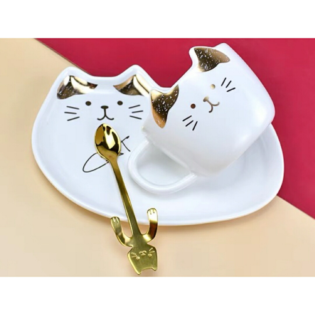 ティー・コーヒーカップセット 猫雑貨 猫グッズ カップ＆ソーサー1客 ネコ
