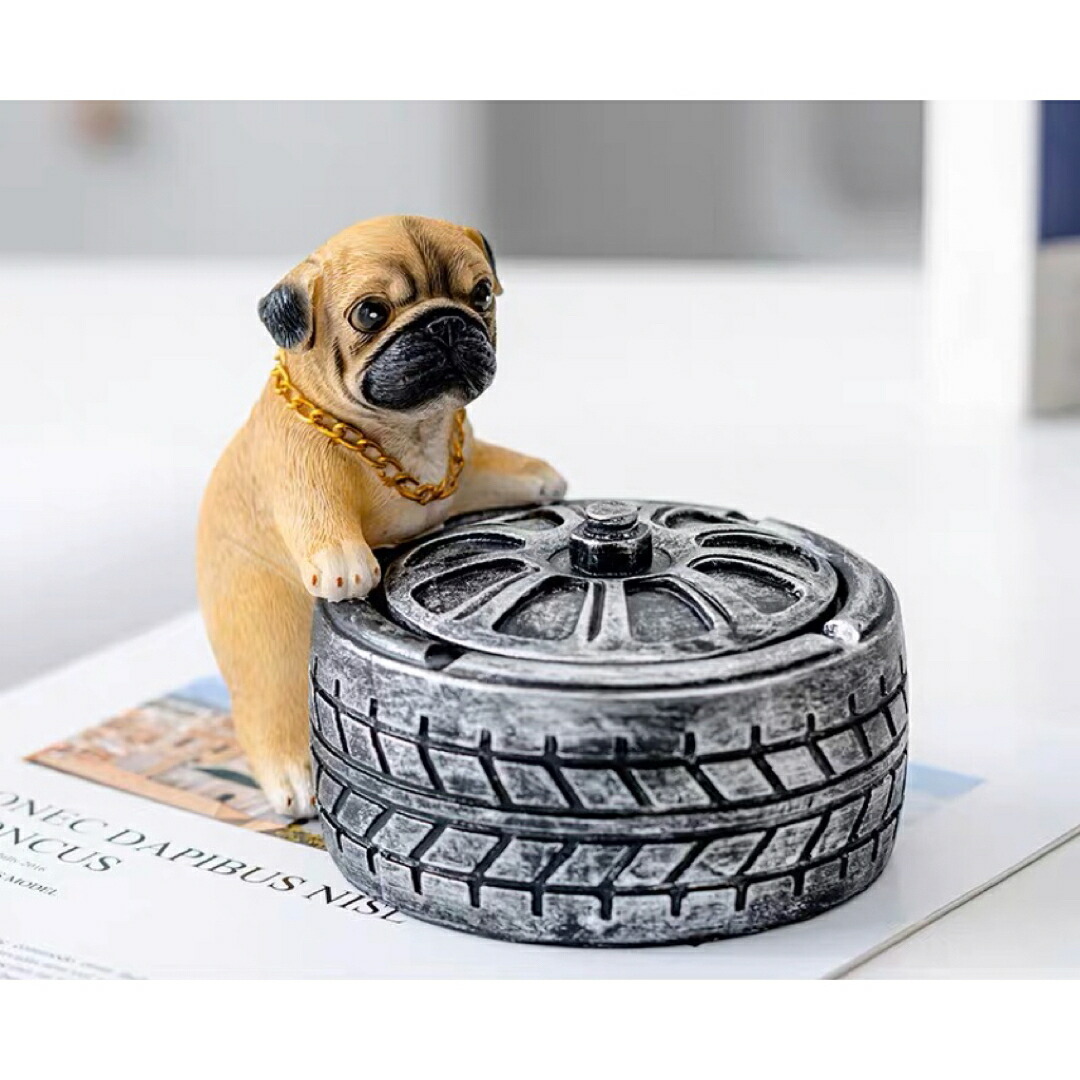 犬型 灰皿 イヌ 卓上収納 小物入れ パグ雑貨 キーケース 置物 PUG｜Sinessy 店